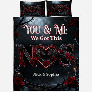 You & Me We Got This - Personalized Wolf Quilt Set
