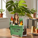 Dumpster Fire Everything Is Fine - Personalized Colleague Acrylic Pot