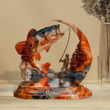 Love Fishing - Personalized Fishing Custom Shaped Acrylic Plaque