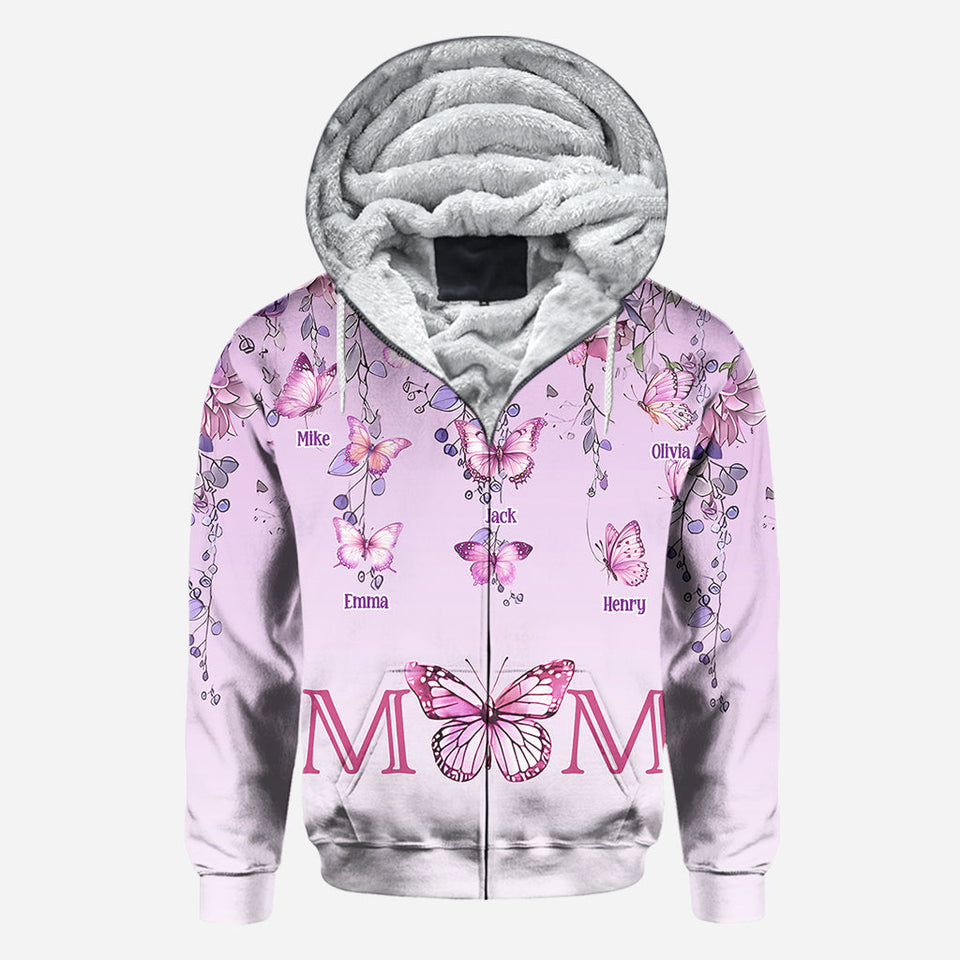 Mother And Children Butterfly - Personalized Mother All Over Shirt