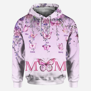 Mother And Children Butterfly - Personalized Mother All Over Shirt