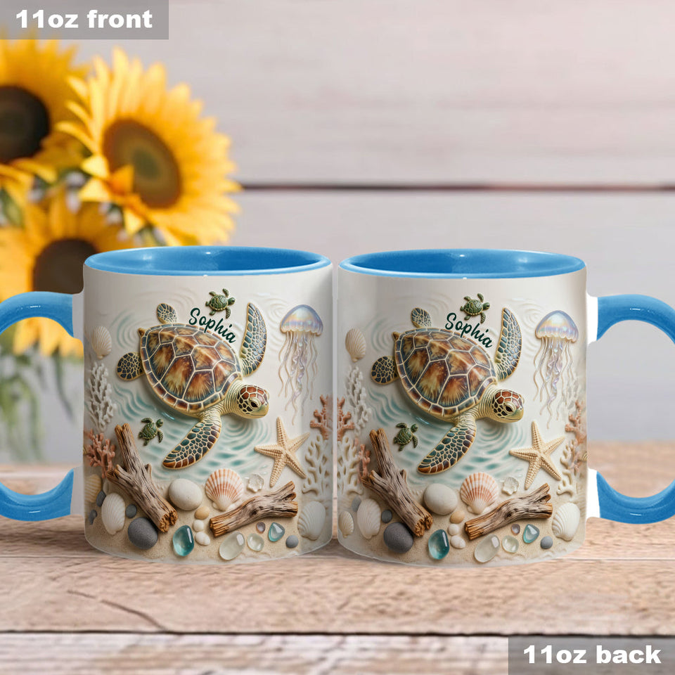 Love Turtles - Personalized Turtle Accent Mug & Coaster