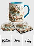 Love Turtles - Personalized Turtle Accent Mug & Coaster