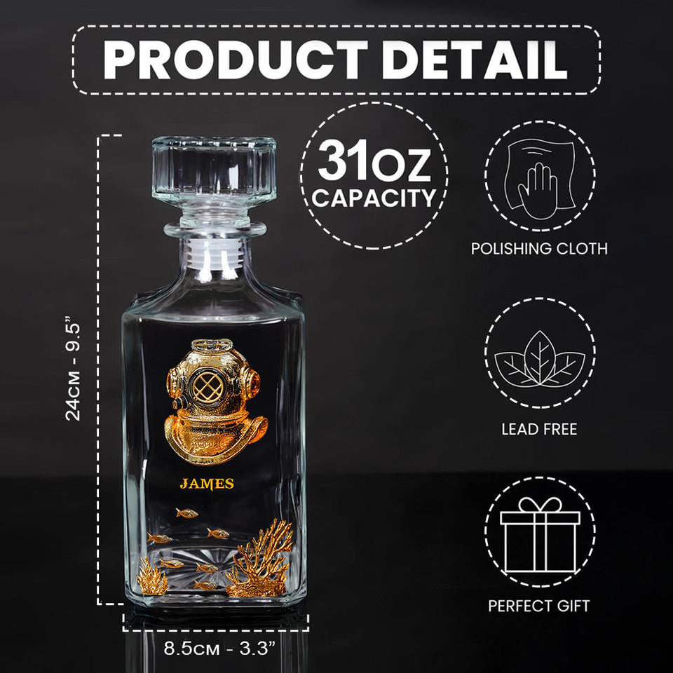 Scuba Diving Lovers Gift - Personalized Scuba Diving Whiskey Glass
