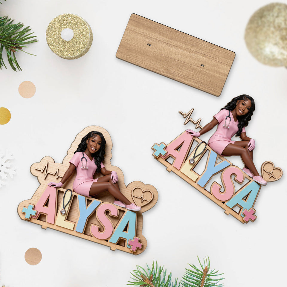 Gift For Nurse - Personalized Nurse 2 Layered Big Freestanding