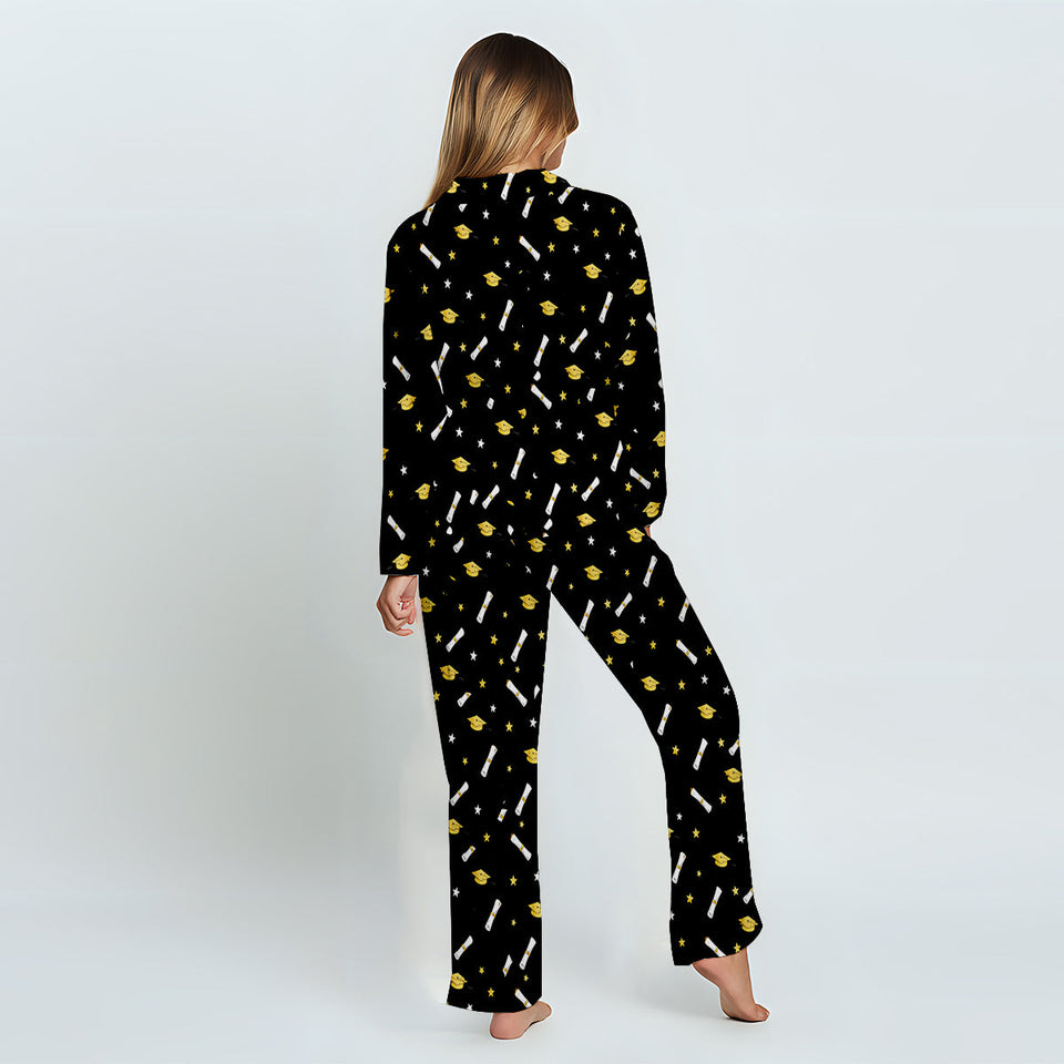 Can I Go To Bed Now - Personalized Graduation Button Down Pajamas