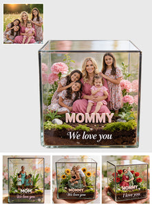Mom Gift Block and Flower - Personalized Mother Custom Shaped Acrylic Plaque