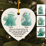 We Are Friends Until We Die - Personalized Bestie Ceramic Heart Ornament