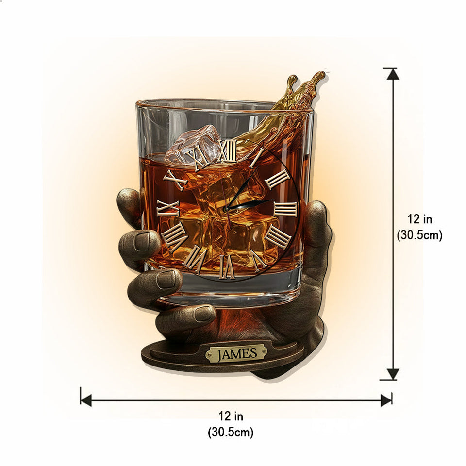 Whiskey Time - Personalized Whisky LED Light Wall Clock