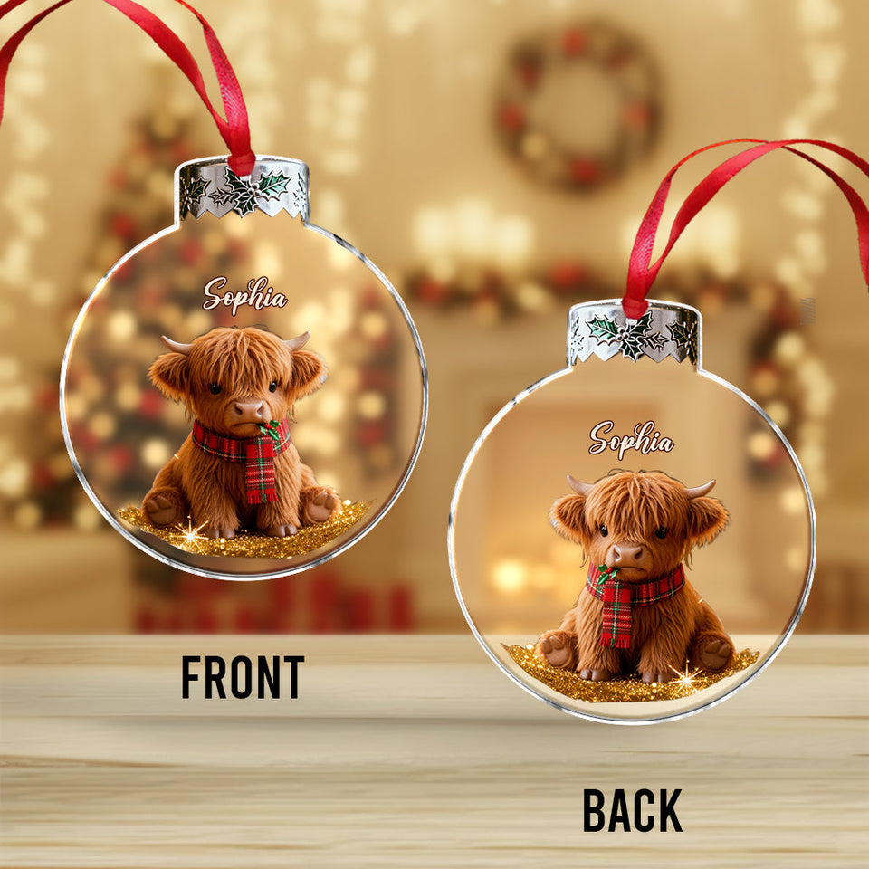Adorable Highland Cow - Personalized Highland Cow Ornament