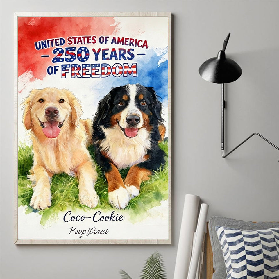 250th Anniversary With Pets - Personalized Dog Canvas And Poster