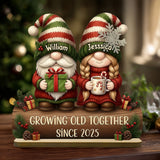 Custom Couple Growing Old Together Plaque, Christmas Decor - Personalized Couple Custom Shaped Acrylic Plaque