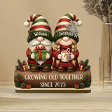 Custom Couple Growing Old Together Plaque, Christmas Decor - Personalized Couple Custom Shaped Acrylic Plaque