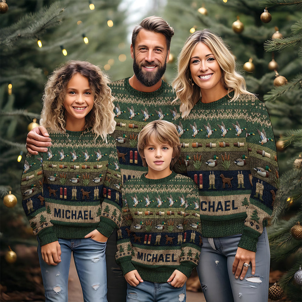 Duck Hunting Season - Personalized Hunting Ugly Sweater