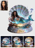Mermaid Theme, Mermaid Lovers - Personalized Mermaid Acrylic LED Night Light