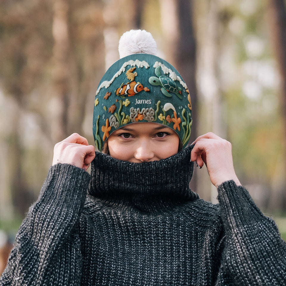Sea Lover Turtle Fish - Personalized Turtle Beanie Hat