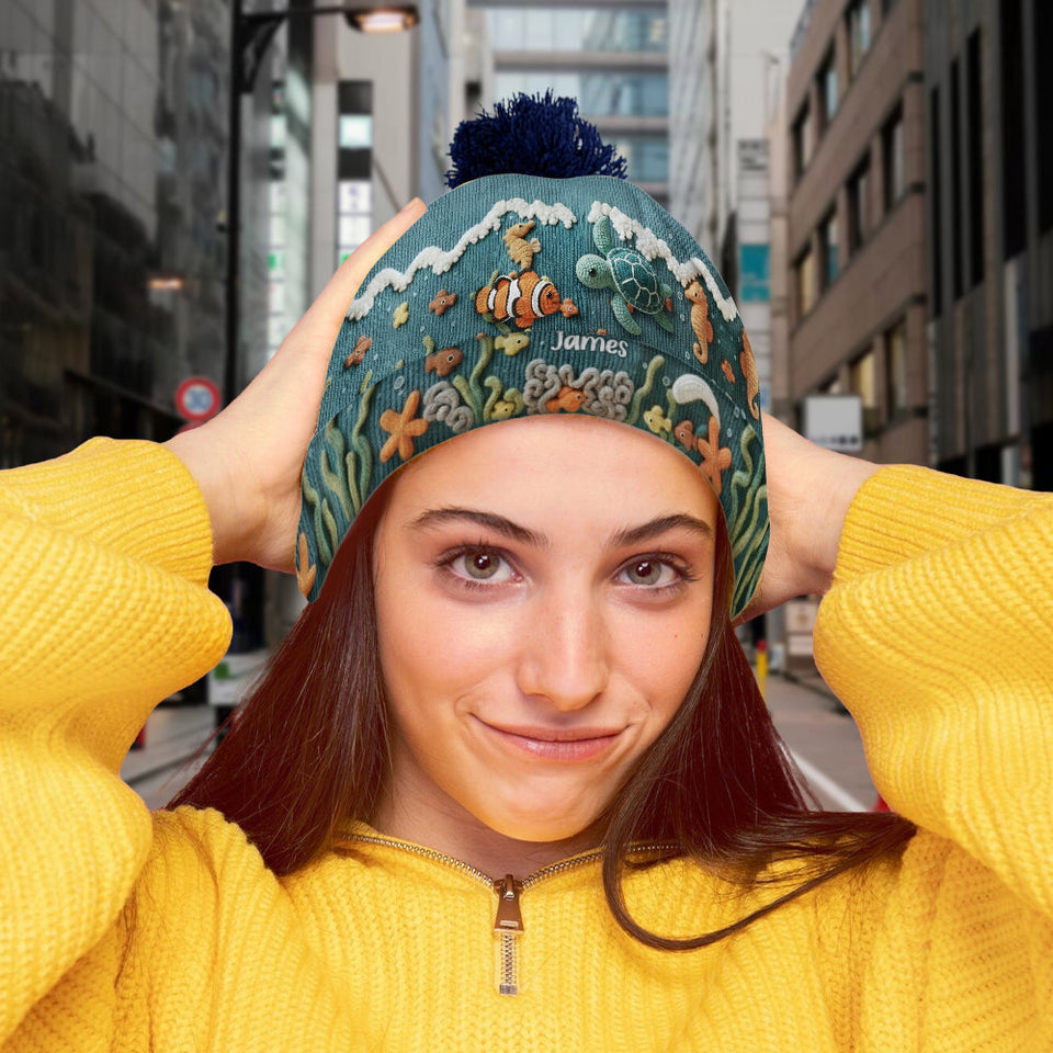 Sea Lover Turtle Fish - Personalized Turtle Beanie Hat
