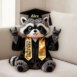 Graduation Raccoon - Personalized Graduation Premium Faux Fur Pillow