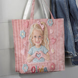 Custom Any Photo - Personalized Kid Quilted Tote Bag