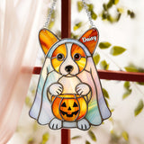 Hello Fall - Personalized Dog Window Hanging Suncatcher Ornament