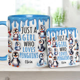 Just A Girl Who Loves Penguins - Personalized Accent Mug