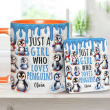 Just A Girl Who Loves Penguins - Personalized Accent Mug
