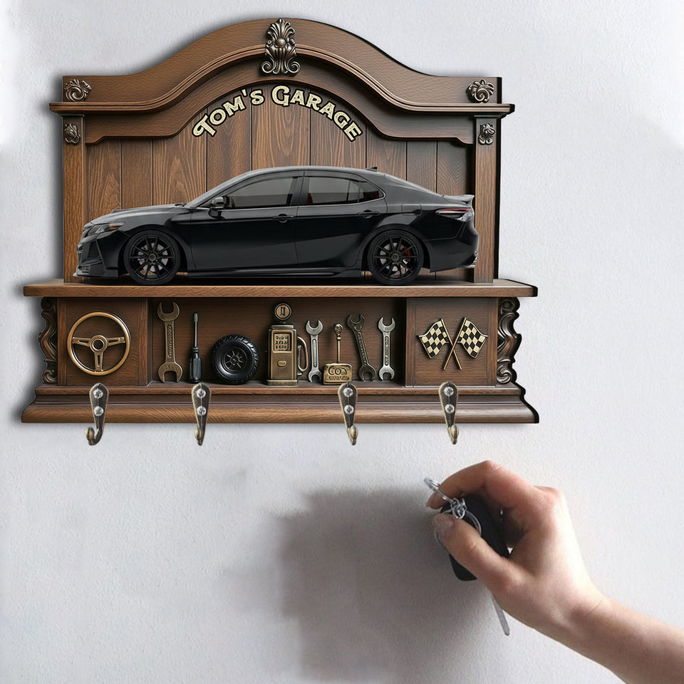 Custom Key Rack From Photo For Your Garage - Personalized Car Lover Custom Shaped Hanging Rack