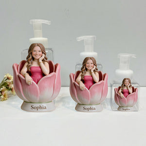 Custom Any Photo Favorite Flower - Personalized Flower Lover Soap Dispenser