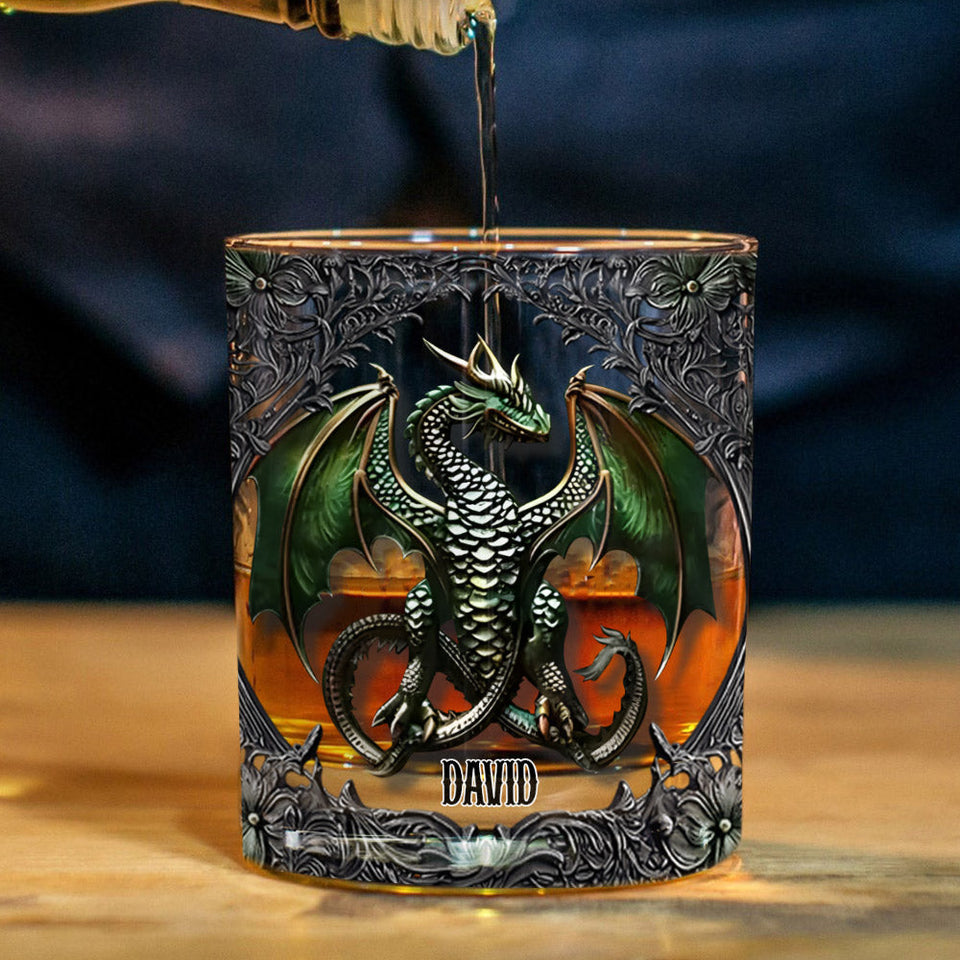 Biker Whiskey - Personalized Dragon Whiskey Glass