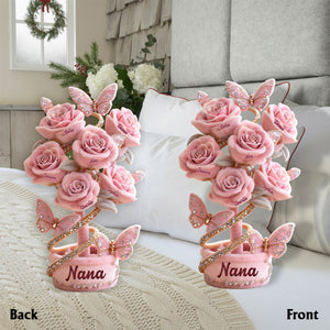 Grandma And Mom's Garden - Personalized Mother Faux Fur Shaped Pillow