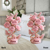 Grandma And Mom's Garden - Personalized Mother Faux Fur Shaped Pillow