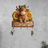 Love Highland Cows - Personalized Highland Cow Custom Shaped Key Rack