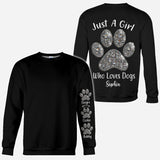 Just A Girl Who Loves Dogs - Personalized Dog All Over Shirt