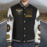 Bikers Go Chrome - Personalized Biker Varsity Jacket