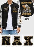 Bikers Go Chrome - Personalized Biker Varsity Jacket
