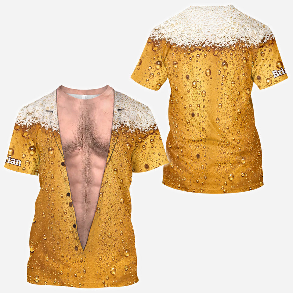 It's Beer O'clock - Personalized Beer Full Print T-shirt & Men Shorts