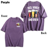 Red, White & Brew - Personalized Beer Wash T-Shirt