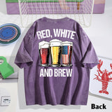 Red, White & Brew - Personalized Beer Wash T-Shirt