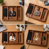 Desk Essentials - Personalized Colleague Wood Tray