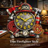 Firefighter - Personalized Firefighter Desk Clock Plaque