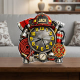 Firefighter - Personalized Firefighter Desk Clock Plaque