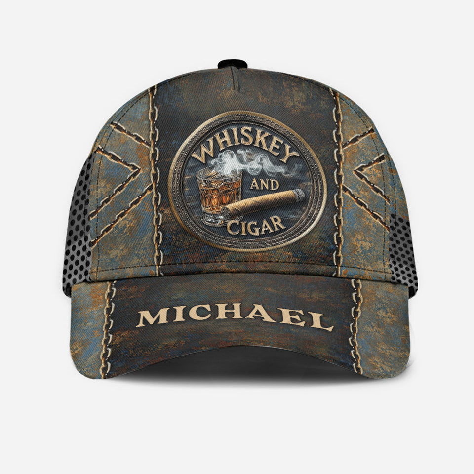 Whiskey And Cigar - Personalized Whisky Classic Cap