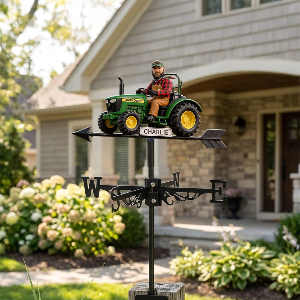 Easily Distracted By Tractors - Personalized Farmer Weather Vane