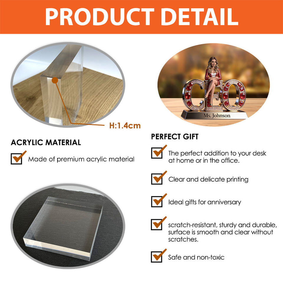 Custom Any Photo Perfect Office Decoration - Personalized Colleague Custom Shaped Acrylic Plaque