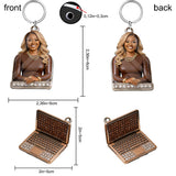 Custom Any Photo, Any Title - Personalized Colleague Premium Keychain With Charms