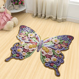 Flower Butterfly - Personalized Butterfly Shaped Doormat/ Rug