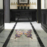 Flower Butterfly - Personalized Butterfly Shaped Doormat/ Rug