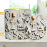 Faith Over Fear - Personalized Christian Accent Mug & Coaster