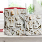 Faith Over Fear - Personalized Christian Accent Mug & Coaster