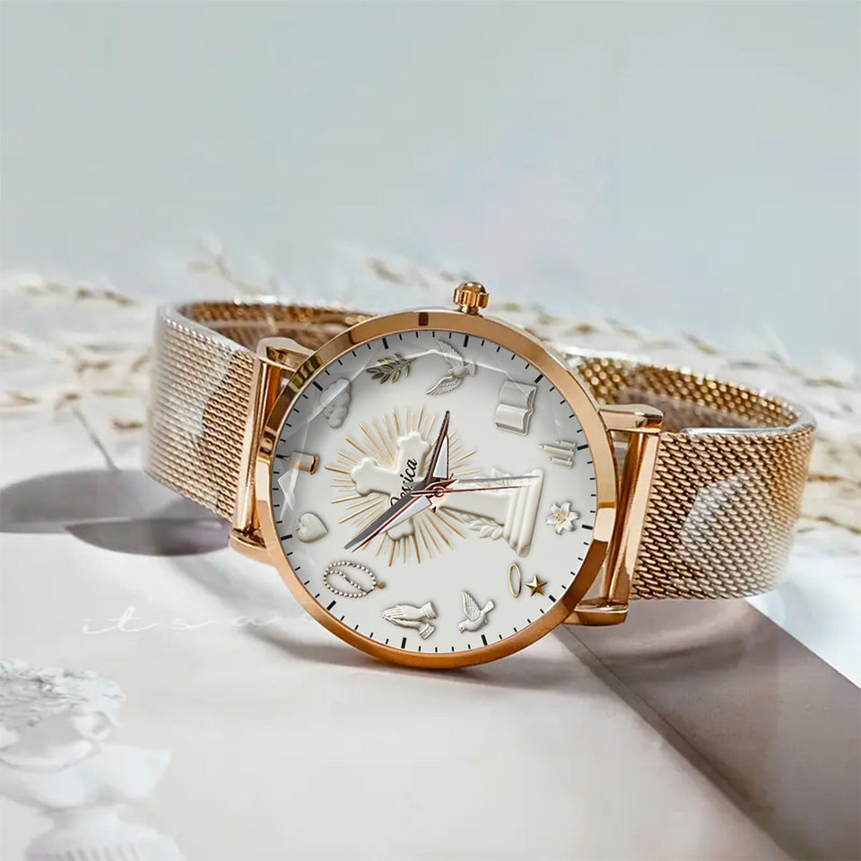Faith Over Fear - Personalized Christian Women Hand Watch